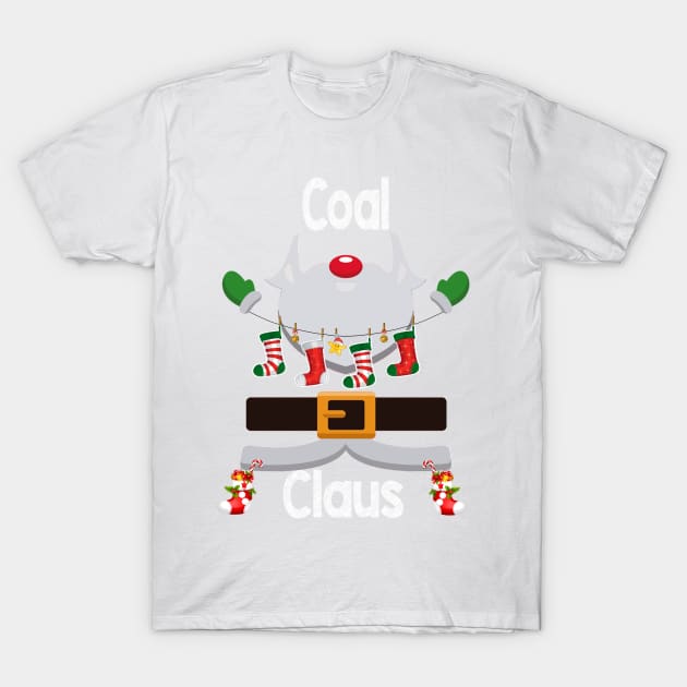 Coal Claus Santa Christmas Costume Pajama T-Shirt by johnbbmerch